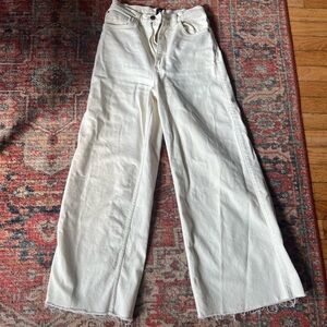 Off-white/cream BDG high-waisted wide leg jeans
